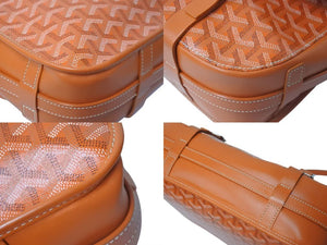 GOYARD ゴヤール ベルヴェデーレ メッセンジャーバッグ ショルダーバッグ フランス製 PVC レザー オレンジ シルバー 美品 中古 4c074280
