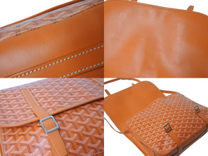 GOYARD ゴヤール ベルヴェデーレ メッセンジャーバッグ ショルダーバッグ フランス製 PVC レザー オレンジ シルバー 美品 中古 4c074280