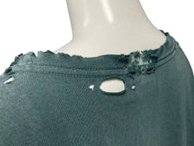 Load image into Gallery viewer, 新品未使用 Enfants Riches Deprimes ERD Tシャツ ダメージ加工 グリーン コットン サイズM 中古 4c074291