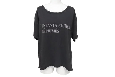 新品未使用 Enfants Riches Deprimes ERD Tシャツ ダメージ加工 ブラック コットン サイズXS 中古 4c074292
