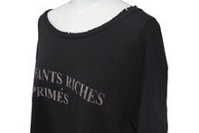 Load image into Gallery viewer, 新品未使用 Enfants Riches Deprimes ERD Tシャツ ダメージ加工 ブラック コットン サイズXS 中古 4c074292