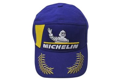 MICHELIN ミシュラン キャップ ブルー ブルー イエロー 刺繍 コットン サイズ調整可 美品 中古 4c074298