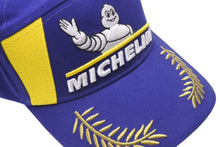 Load image into Gallery viewer, MICHELIN ミシュラン キャップ ブルー ブルー イエロー 刺繍 コットン サイズ調整可 美品 中古 4c074298