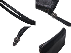 CHROME HEARTS クロムハーツ 2ZIP ウォレット クロスボタン レザーウォレット 二つ折り財布 レザー シルバー925 ブラック 美品 中古 4c074299