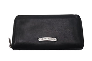 CHROME HEARTS クロムハーツ 長財布 BSフレア ウォレットダガー ラウンドジップ レザー ブラック シルバー925 美品 中古 4c074300
