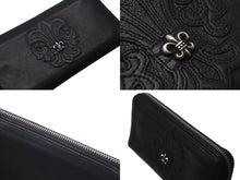 Load image into Gallery viewer, CHROME HEARTS クロムハーツ 長財布 BSフレア ウォレットダガー ラウンドジップ レザー ブラック シルバー925 美品 中古 4c074300