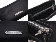 Load image into Gallery viewer, CHROME HEARTS クロムハーツ 長財布 BSフレア ウォレットダガー ラウンドジップ レザー ブラック シルバー925 美品 中古 4c074300