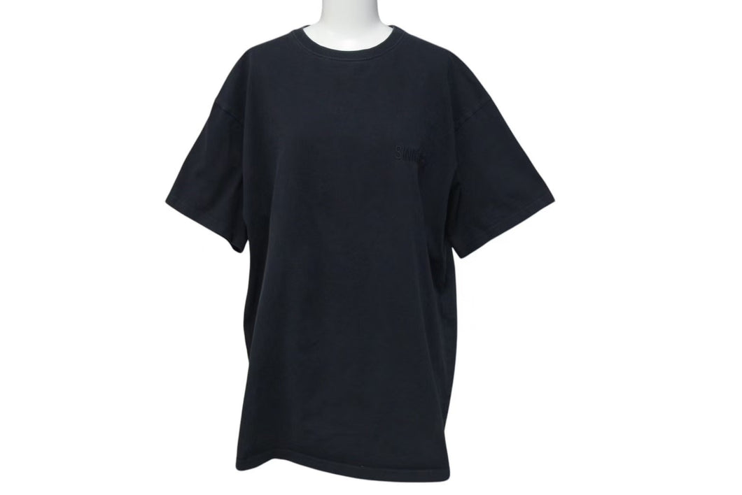 BALENCIAGA バレンシアガ 18SS SINNERプリントビッグサイズTシャツ 489862 コットン ブラック サイズS 良品 中古 4c074302