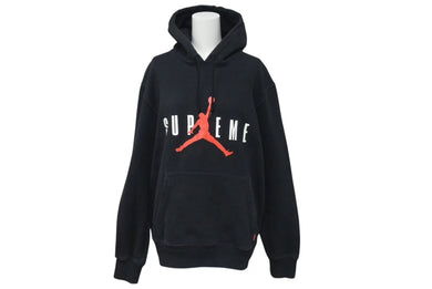 SUPREME x NIKE JORDAN シュプリーム x ナイキ ジョーダン フード付きスウェットシャツ ブラック サイズM 美品 中古 4c074308 