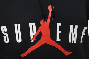 SUPREME x NIKE JORDAN シュプリーム x ナイキ ジョーダン フード付きスウェットシャツ ブラック サイズM 美品 中古 4c074308 