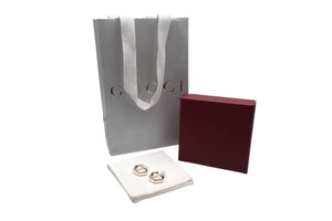 GUCCI グッチ フープ ピアス Geometric G ジオメトリック 814904 J8400 8106 スターリングシルバー シルバー金具 美品 中古 4c074320