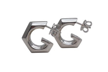 Load image into Gallery viewer, GUCCI グッチ フープ ピアス Geometric G ジオメトリック 814904 J8400 8106 スターリングシルバー シルバー金具 美品 中古 4c074320