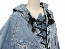 Load image into Gallery viewer, EVISU エビス Lace Up Denim Parka レースアップデニムパーカー サイズ 40 インディゴ コットン100％ 美品 中古 4c074323