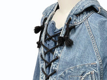 Load image into Gallery viewer, EVISU エビス Lace Up Denim Parka レースアップデニムパーカー サイズ 40 インディゴ コットン100％ 美品 中古 4c074323