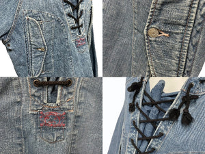 EVISU エビス Lace Up Denim Parka レースアップデニムパーカー サイズ 40 インディゴ コットン100％ 美品 中古 4c074323
