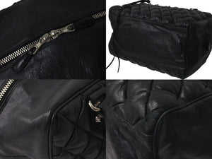 BALENCIAGA バレンシアガ マトラッセ シティ ハンドバッグ ブラック カーフ シルバー金具 ミニボストン 鞄 168031 美品 中古 4c074324
