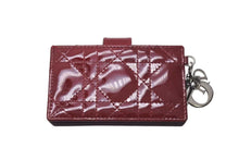 Load image into Gallery viewer, 極美品 CHRISTIAN DIOR クリスチャンディオール カードケース 25MA 0146 スペイン製 エナメル メタル レッド シルバー金具 中古 4c074334