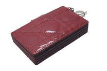 Load image into Gallery viewer, 極美品 CHRISTIAN DIOR クリスチャンディオール カードケース 25MA 0146 スペイン製 エナメル メタル レッド シルバー金具 中古 4c074334