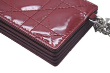 Load image into Gallery viewer, 極美品 CHRISTIAN DIOR クリスチャンディオール カードケース 25MA 0146 スペイン製 エナメル メタル レッド シルバー金具 中古 4c074334