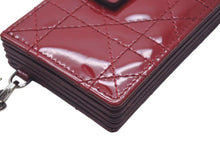 Load image into Gallery viewer, 極美品 CHRISTIAN DIOR クリスチャンディオール カードケース 25MA 0146 スペイン製 エナメル メタル レッド シルバー金具 中古 4c074334
