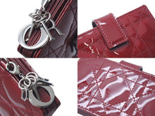 Load image into Gallery viewer, 極美品 CHRISTIAN DIOR クリスチャンディオール カードケース 25MA 0146 スペイン製 エナメル メタル レッド シルバー金具 中古 4c074334