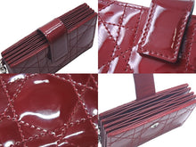 Load image into Gallery viewer, 極美品 CHRISTIAN DIOR クリスチャンディオール カードケース 25MA 0146 スペイン製 エナメル メタル レッド シルバー金具 中古 4c074334