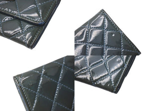 CHANEL シャネル ブリリアント マトラッセ コインケース カードケース ココマーク 14番台 エナメルレザー カーキ 美品 中古 4c074335