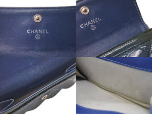CHANEL シャネル ブリリアント マトラッセ コインケース カードケース ココマーク 14番台 エナメルレザー カーキ 美品 中古 4c074335