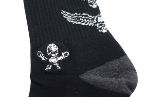 新品未使用 CHROME HEARTS クロムハーツ 靴下 マッティボーイ スケルトン ソックス ロゴ刺繍 ブラック 中古 4c074345