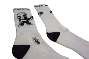 新品未使用 CHROME HEARTS クロムハーツ 靴下 マッティボーイ スケルトン ソックス ロゴ刺繍 ホワイト 中古 4c074346