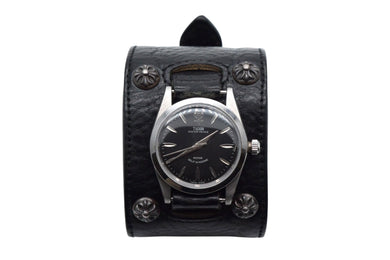 CHROME HEARTS x TUDOR クロムハーツ チューダー クロスボール ガンスリンガー ブラック レザー ウォッチ 手巻き 美品 中古 4c074349 