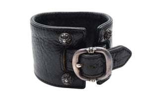 CHROME HEARTS x TUDOR クロムハーツ チューダー クロスボール ガンスリンガー ブラック レザー ウォッチ 手巻き 美品 中古 4c074349