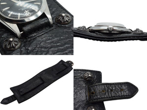 CHROME HEARTS x TUDOR クロムハーツ チューダー クロスボール ガンスリンガー ブラック レザー ウォッチ 手巻き 美品 中古 4c074349