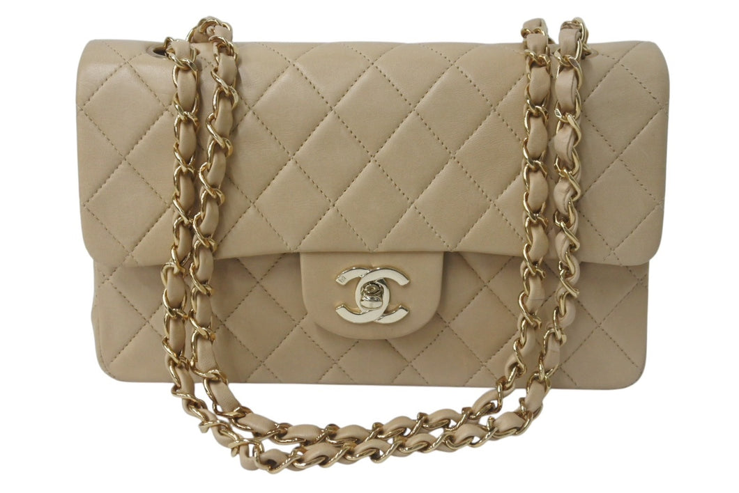 CHANEL シャネル マトラッセ23 ショルダーバッグ 6番台 Wフラップ ベージュ ラムスキン ゴールド金具 美品 中古 4c074370