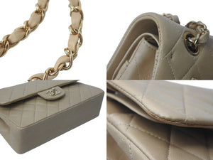 CHANEL シャネル マトラッセ23 ショルダーバッグ 6番台 Wフラップ ベージュ ラムスキン ゴールド金具 美品 中古 4c074370