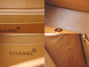 CHANEL シャネル マトラッセ ショルダーバッグ オレンジ 5番台 キャビアスキン ゴールド金具 美品 中古 4c074394