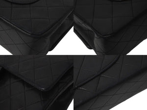 CHANEL シャネル マトラッセ25 Wフラップ Wチェーンショルダーバッグ 1番台 ラムスキン ココマーク ブラック ゴールド金具 美品 中古 4c074396