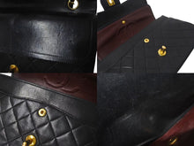 Load image into Gallery viewer, CHANEL シャネル マトラッセ25 Wフラップ Wチェーンショルダーバッグ 1番台 ラムスキン ココマーク ブラック ゴールド金具 美品 中古 4c074396