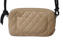 Load image into Gallery viewer, 極美品 CHANEL シャネル ポーチ ハンドバッグ カンボンライン ココマーク 9番台 ラムスキン ベージュ ブラック 中古 4c074402