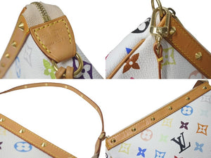 極美品 LOUIS VUITTON ルイヴィトン モノグラム マルチカラー ポシェット アクセソワール アクセサリーポーチ M92649 村上隆 ホワイト 中古 4c074410