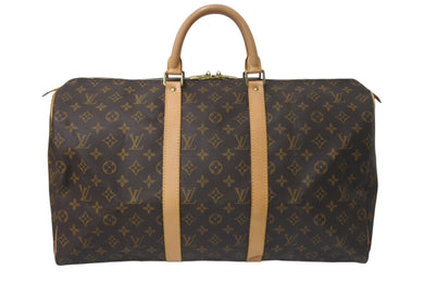 LOUIS VUITTON ルイヴィトン キーポル50 ボストンバッグ M41426 モノグラムキャンバス ブラウン ゴールド金具 美品 中古 4c074415