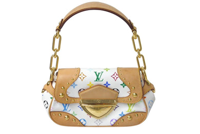 LOUIS VUITTON ルイヴィトン マリリンPM ハンドバッグ M40127 モノグラム マルチカラー ホワイト ゴールド金具 村上隆 美品 中古4c074420