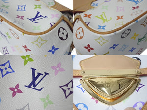 LOUIS VUITTON ルイヴィトン マリリンPM ハンドバッグ M40127 モノグラム マルチカラー ホワイト ゴールド金具 村上隆 美品 中古4c074420
