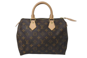 新品同様 LOUIS VUITTON ルイヴィトン スピーディ25 ハンドバッグ M41528 モノグラム PVC ゴールド金具 ブラウン 中古 4c074423