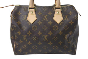 新品同様 LOUIS VUITTON ルイヴィトン スピーディ25 ハンドバッグ M41528 モノグラム PVC ゴールド金具 ブラウン 中古 4c074423