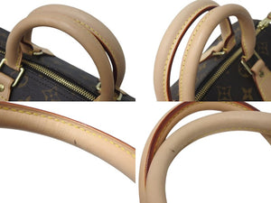 新品同様 LOUIS VUITTON ルイヴィトン スピーディ25 ハンドバッグ M41528 モノグラム PVC ゴールド金具 ブラウン 中古 4c074423