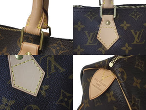新品同様 LOUIS VUITTON ルイヴィトン スピーディ25 ハンドバッグ M41528 モノグラム PVC ゴールド金具 ブラウン 中古 4c074423
