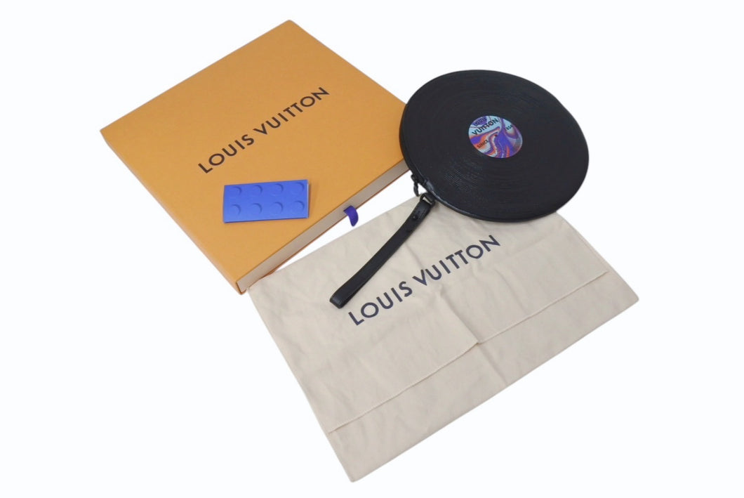 極美品 LOUIS VUITTON ルイヴィトン Disc Pouch ディスク ポーチ ターコイズ/レッド/ダークブルー M81777 中古 4c074434