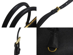 以前同様 PRADA プラダ ガレリア ハンドバッグ ショルダーバッグ ミディアム 1BA863 サフィアーノレザー ブラック ゴールド金具 中古 4c074435 