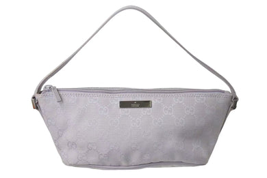 GUCCI グッチ GG柄 ワンショルダーバッグ ポーチ 07198 イタリア製 キャンバス レザー パープル シルバー金具 美品 中古 4c074448